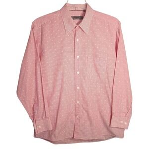 Givenchy Men Collared Button-Up Shirt 16 1/2 2/3 Pink/White Stripes Long Sleeves